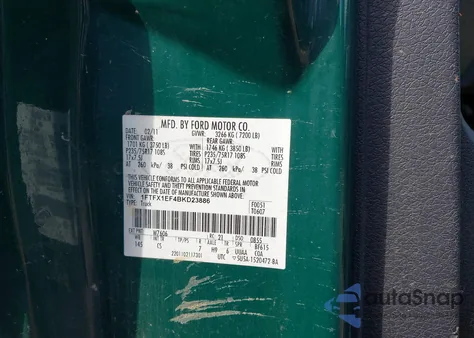 2011 Ford F-150 Xl from USA, damaged, VIN 1FTFX1EF4BKD23886